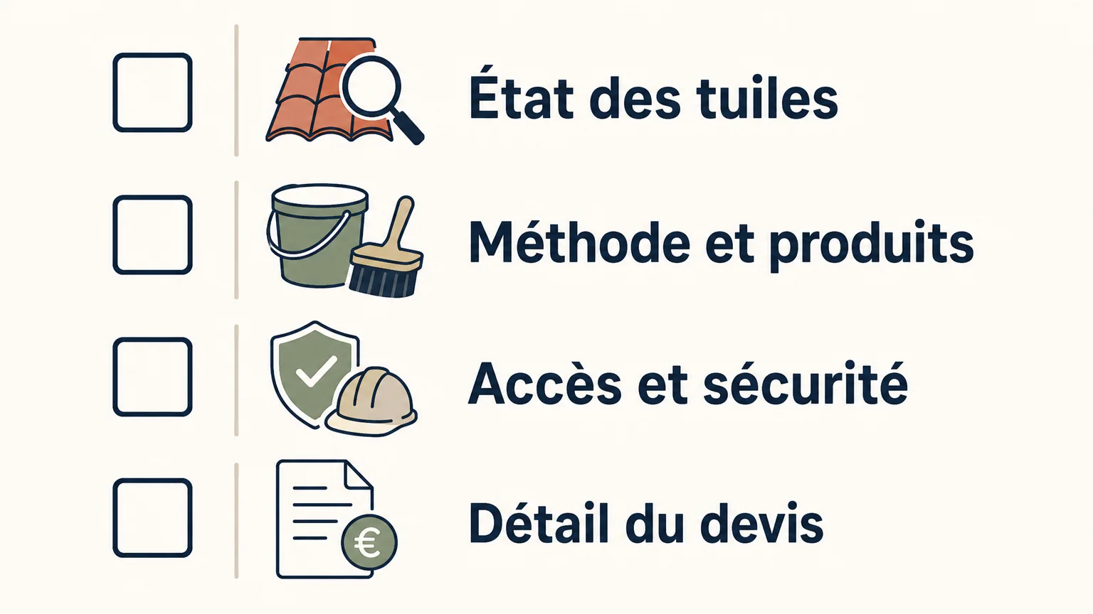 Liste des points à comparer dans un devis de démoussage